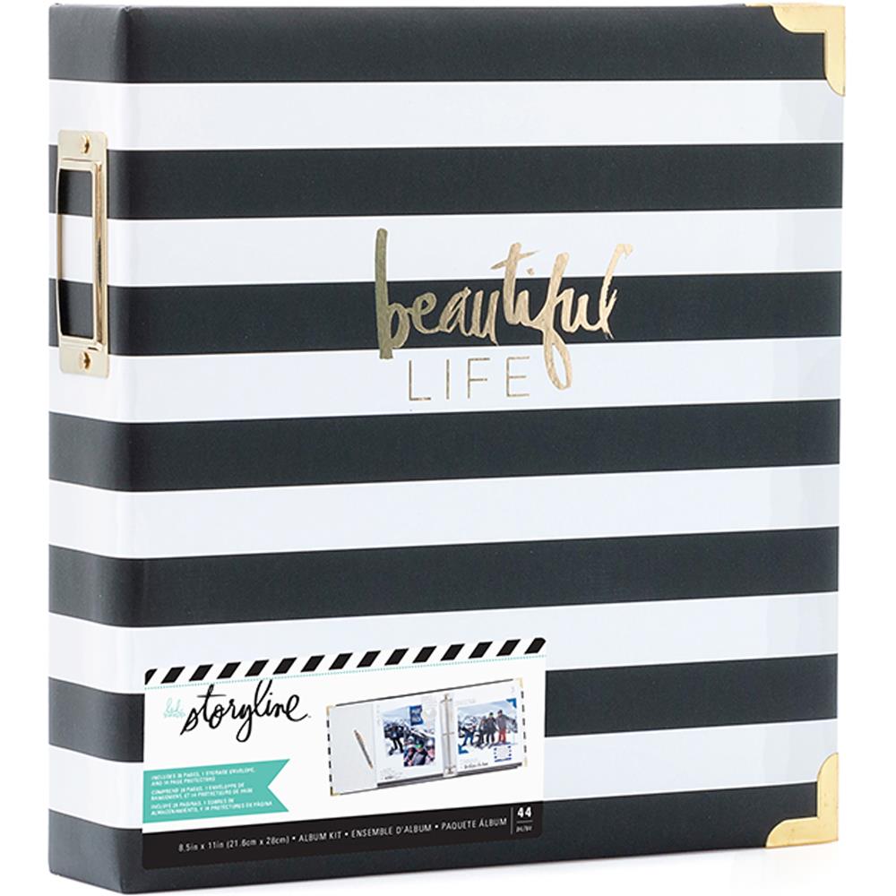 Heidi Swapp - Storyline 3 D-Ring Album 8.5"X11" - Black Stripe