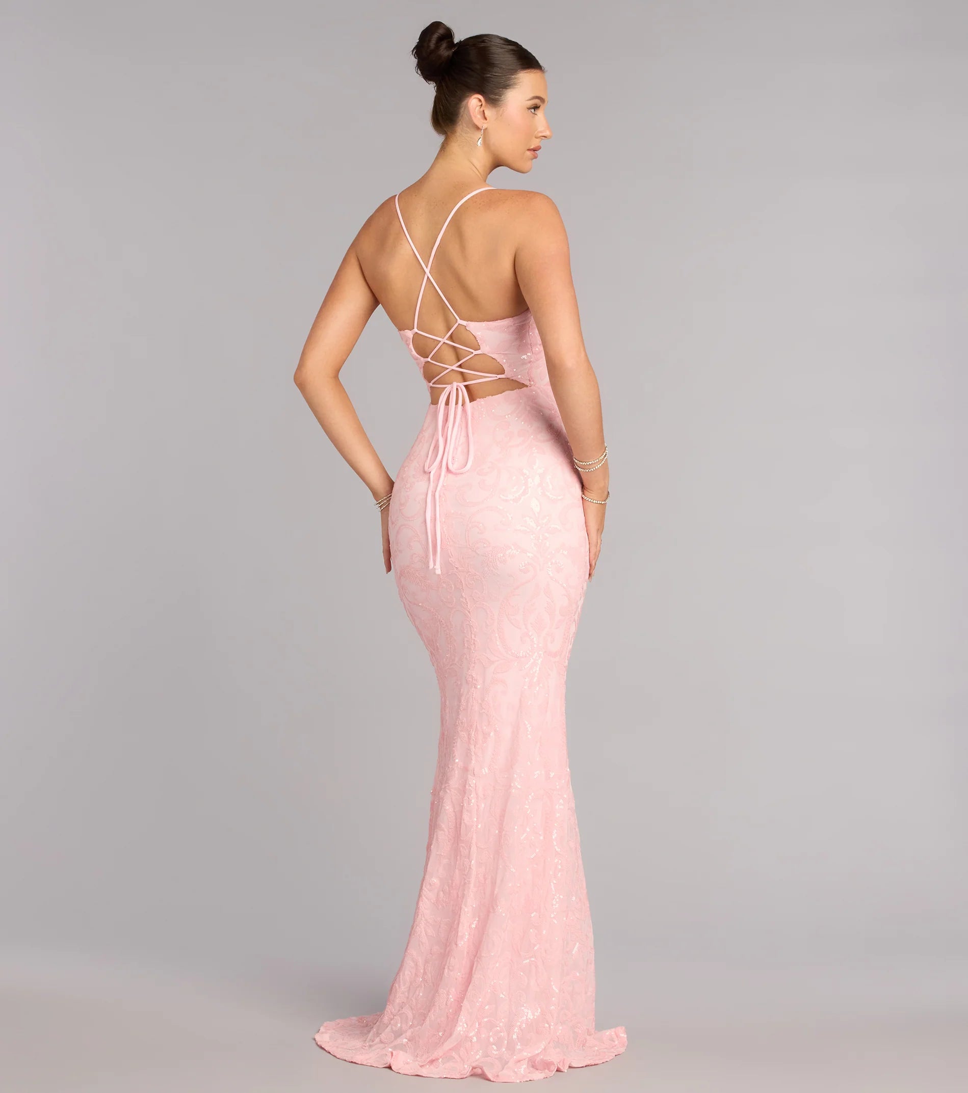 Bethanie Formal Sequin V-Neck Mermaid Dress