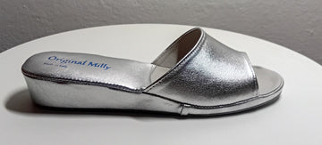 0202 Nappa Argento Suola Bufalo Ciabatte da camera Donna Original Milly Made in Italy - Foto N 1