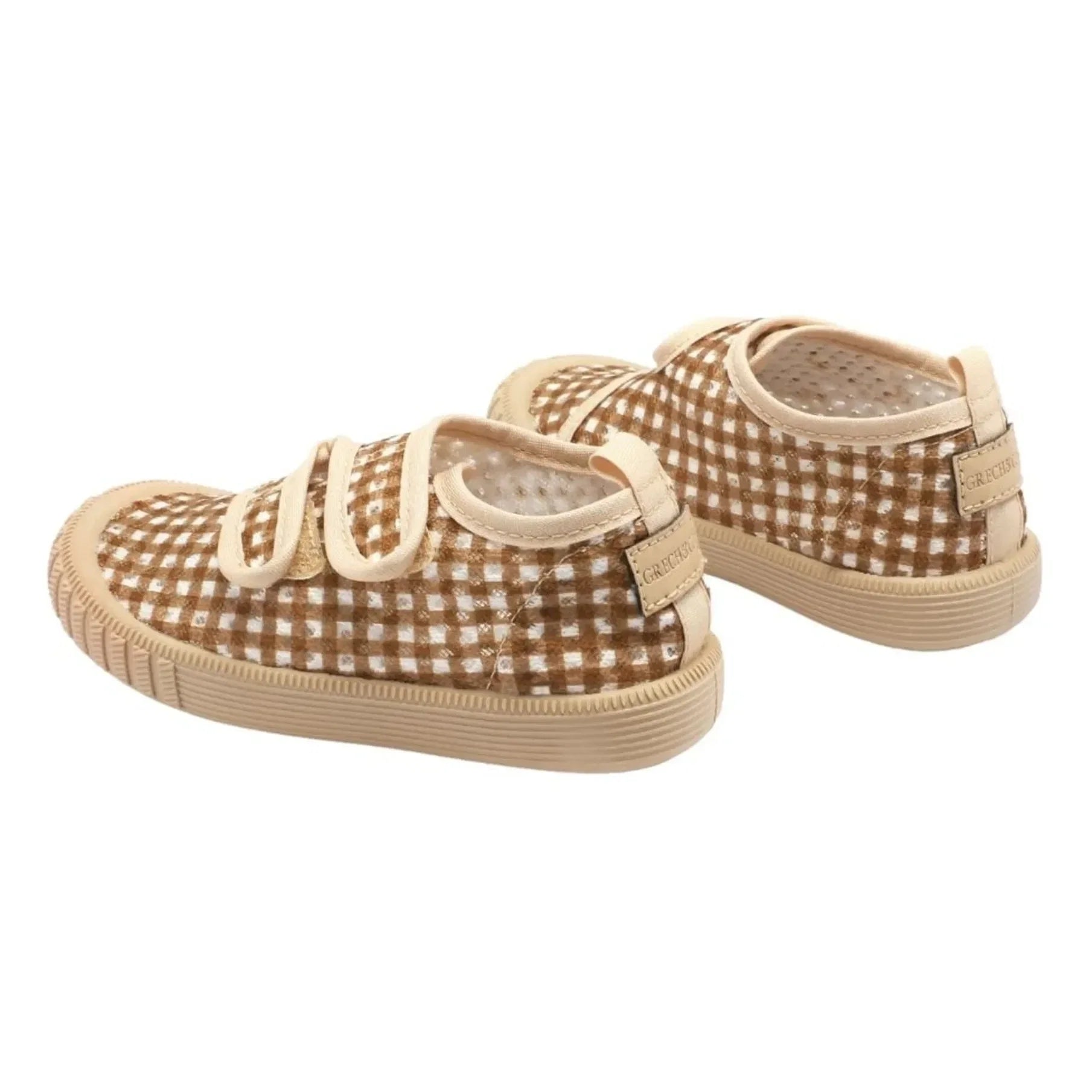 Grech & Co - Scratch Play Vichy Recycled Fiber Sneakers | Mustard