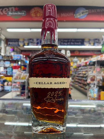 A bottle of Maker's Mark Cellar Aged Bourbon