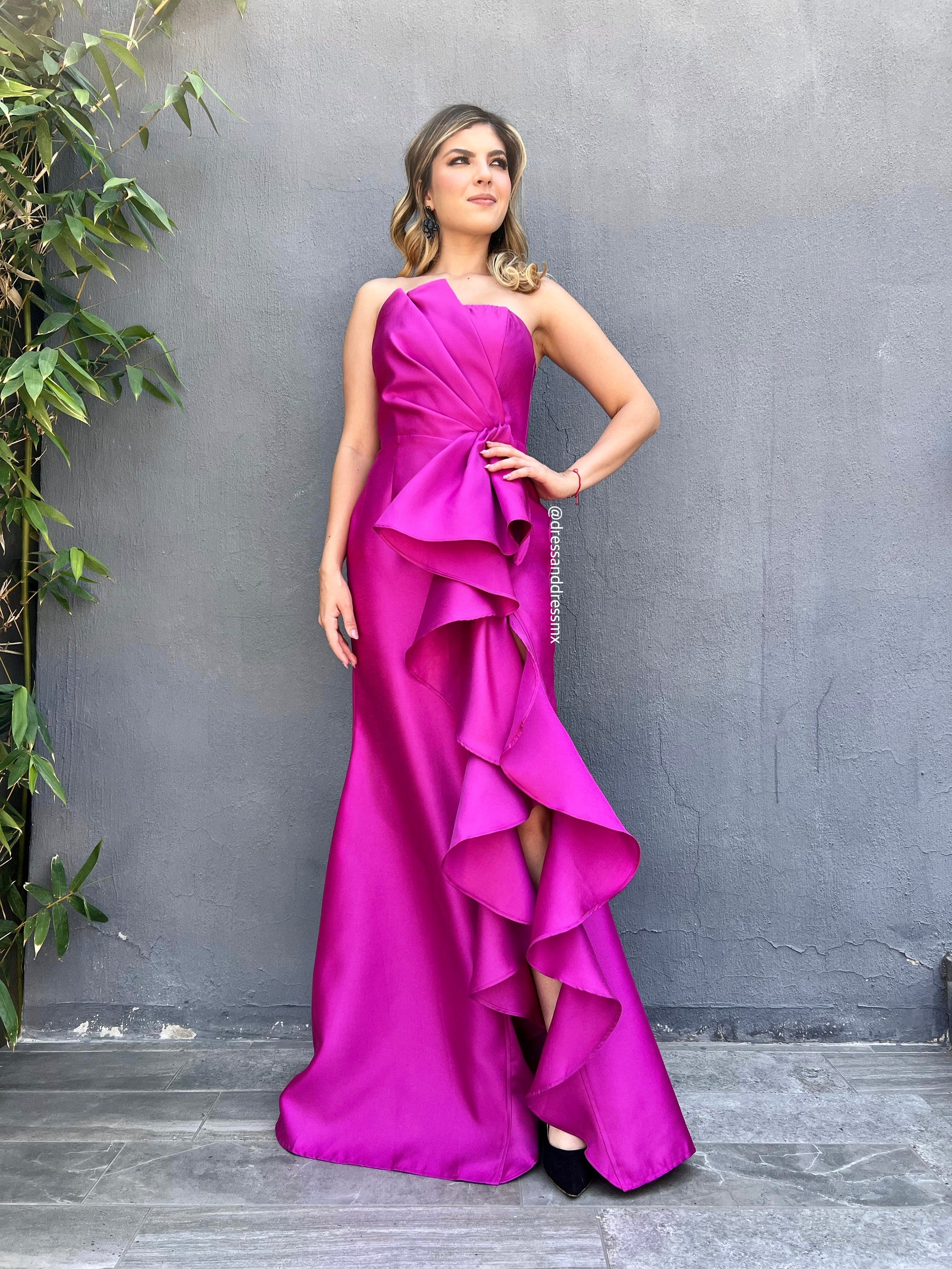 Vestido bugambilia volantes