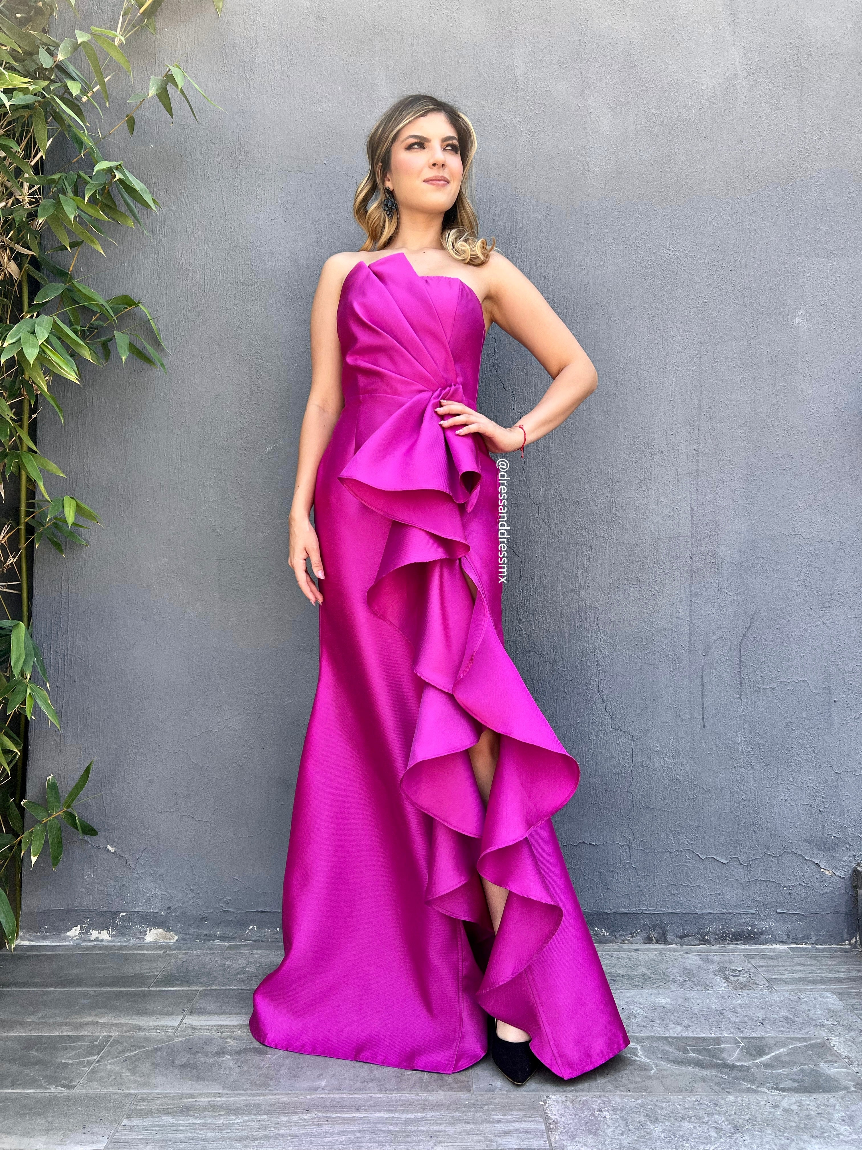 Vestido bugambilia volantes