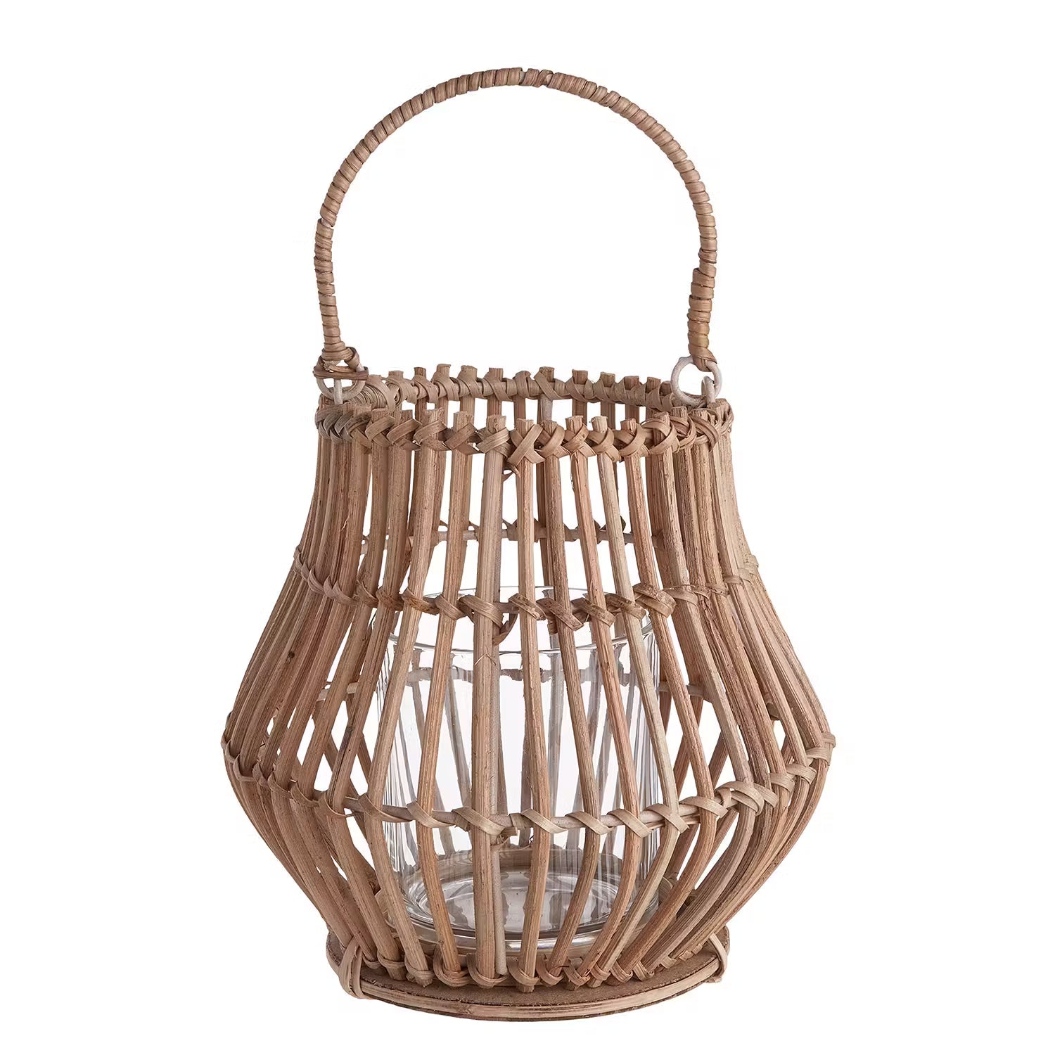 BALI Laterne 4er-Set - Rattan / Glas - Natur