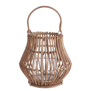 BALI Laterne 4er-Set - Rattan / Glas - Natur
