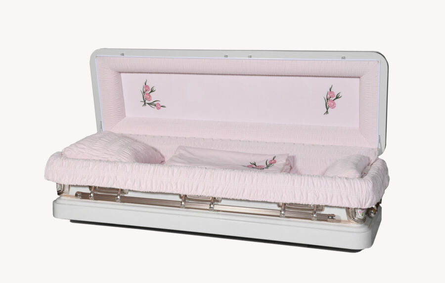 primrose velvet interior full couch casket open small-image