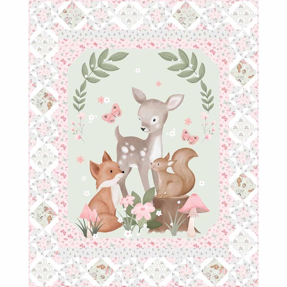 Sweet Woodland - Jo Taylor - 3 Wishes Fabric - Panel Quilt Kit