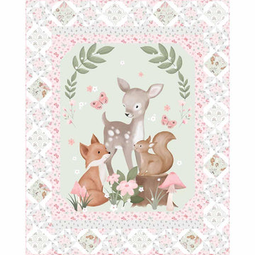 Sweet Woodland - Jo Taylor - 3 Wishes Fabric - Panel Quilt Kit