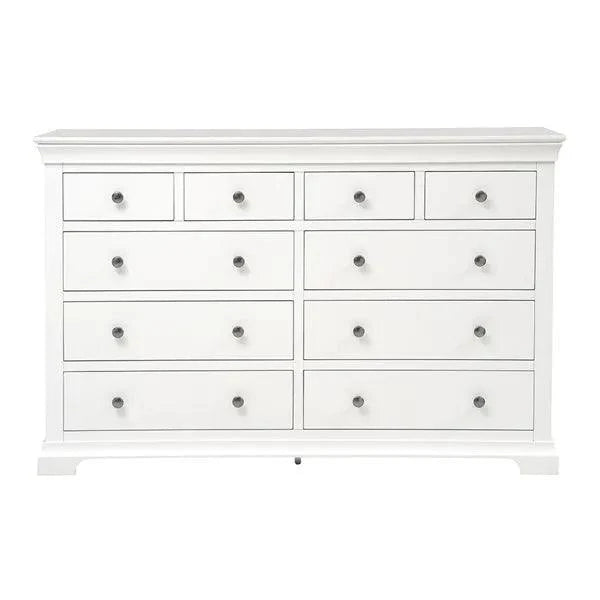 CHANTILLY WARM WHITE 10 Drawer Chest Quality Furniture Clearance Ltd