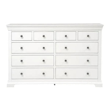 CHANTILLY WARM WHITE 10 Drawer Chest Quality Furniture Clearance Ltd
