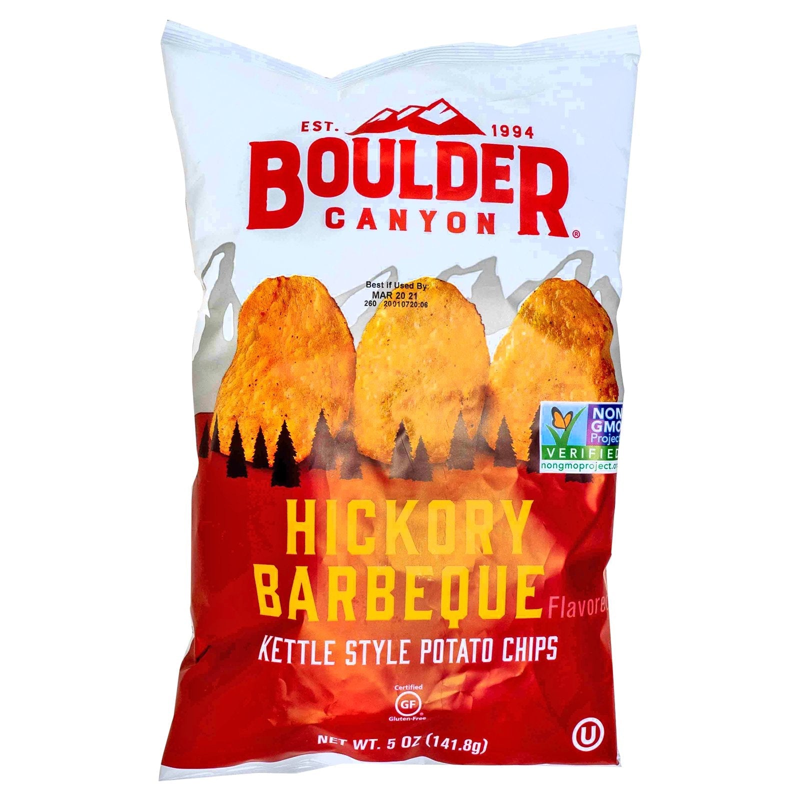 Boulder Canyon Chips Potato Hickory Barbeque Gluten Free 5 oz