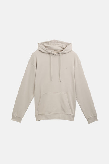Beige hoodie van TOM TAILOR met capuchon, lange mouwen en een buidelzak aan de voorkant.