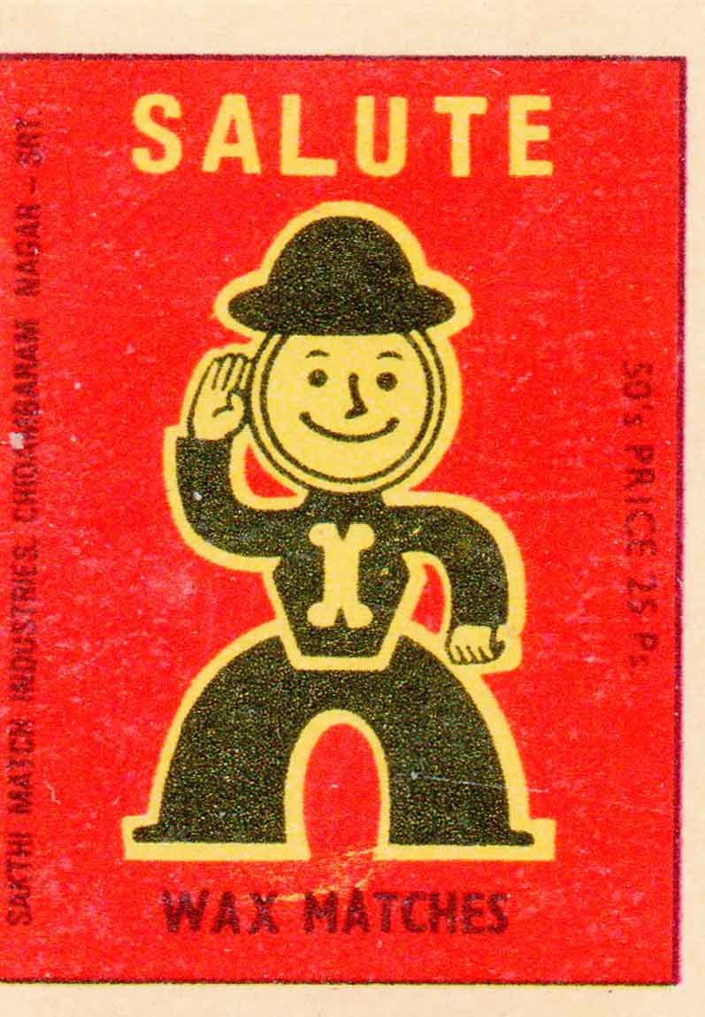 Salute Match Box Label