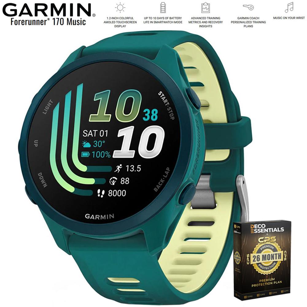 Garmin Forerunner 170 Music Teal Green/Citron with 26 Month Protection