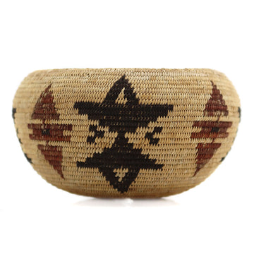 Mono Lake/Paiute Polychrome Basket c. 1920s, 2.25" x 4.25"