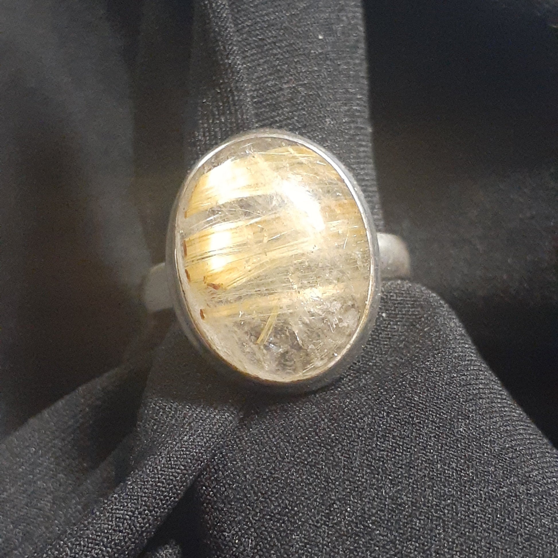 Golden Rutile Quartz Oval Ring