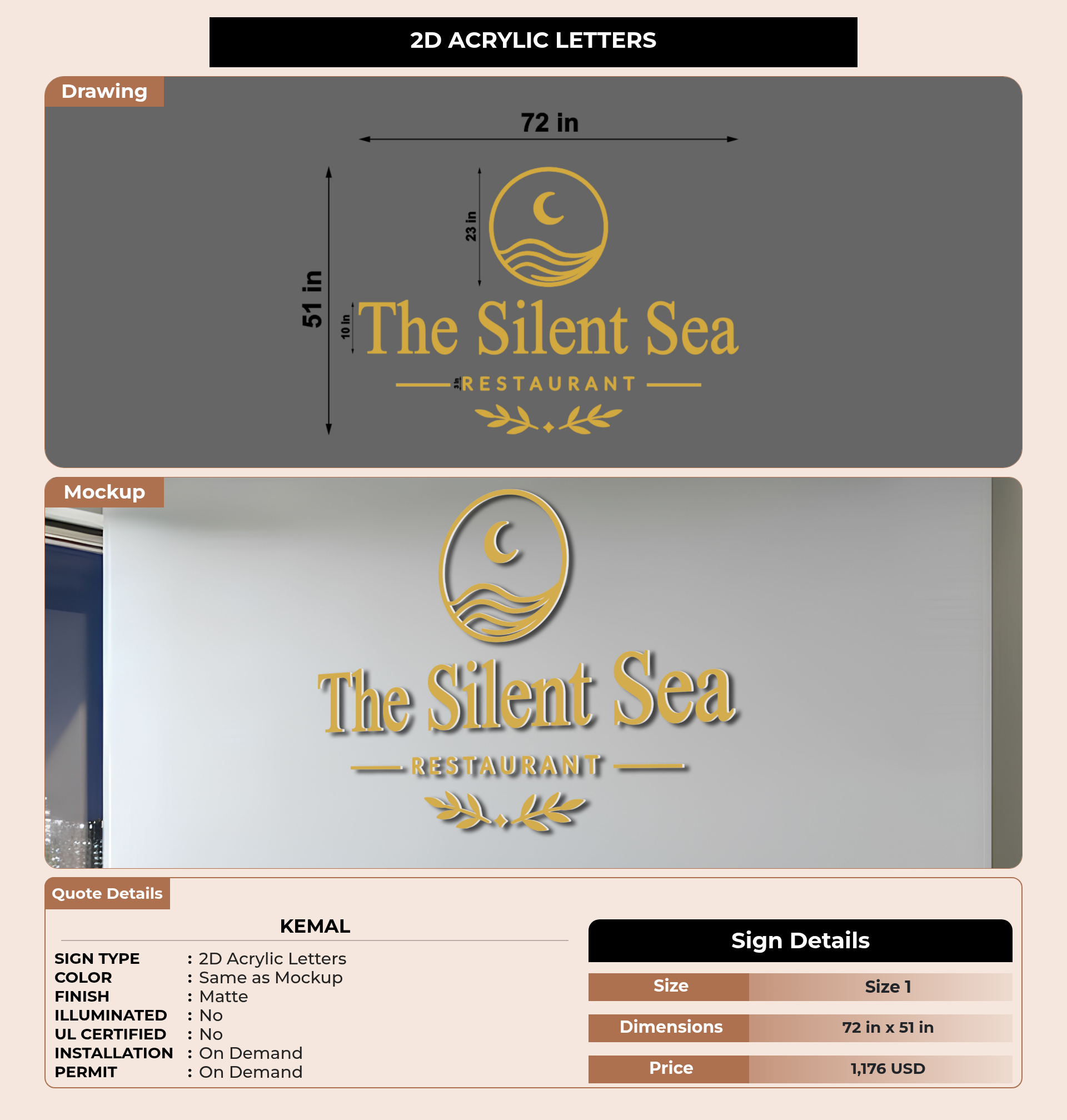 CUSTOM MOCKUP SIGN FOR Kemal