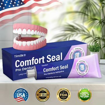 🔥 LIMITED SPECIAL OFFER 🔥 Timilk® Comfort Seal Pro Denture Adhesive🦷💜FDA Certified (Clinically Proven 96-   Hour Lock Hold for   Secure, Comfortable &   Zinc-Free Denture Fit)