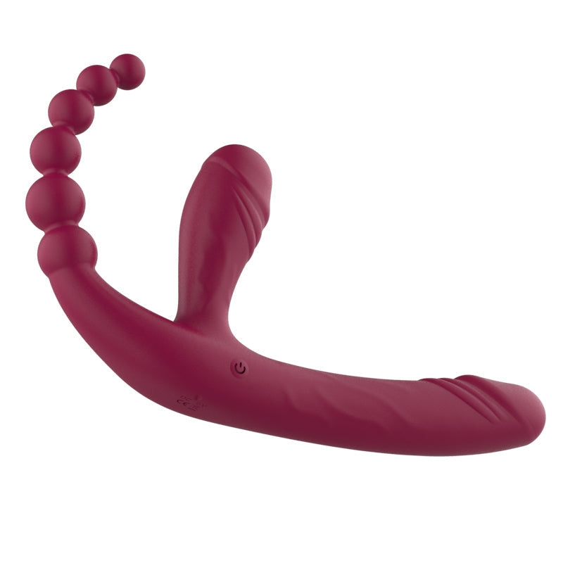 Three Head Sex Toy Couple Strapless Strap On Dildo