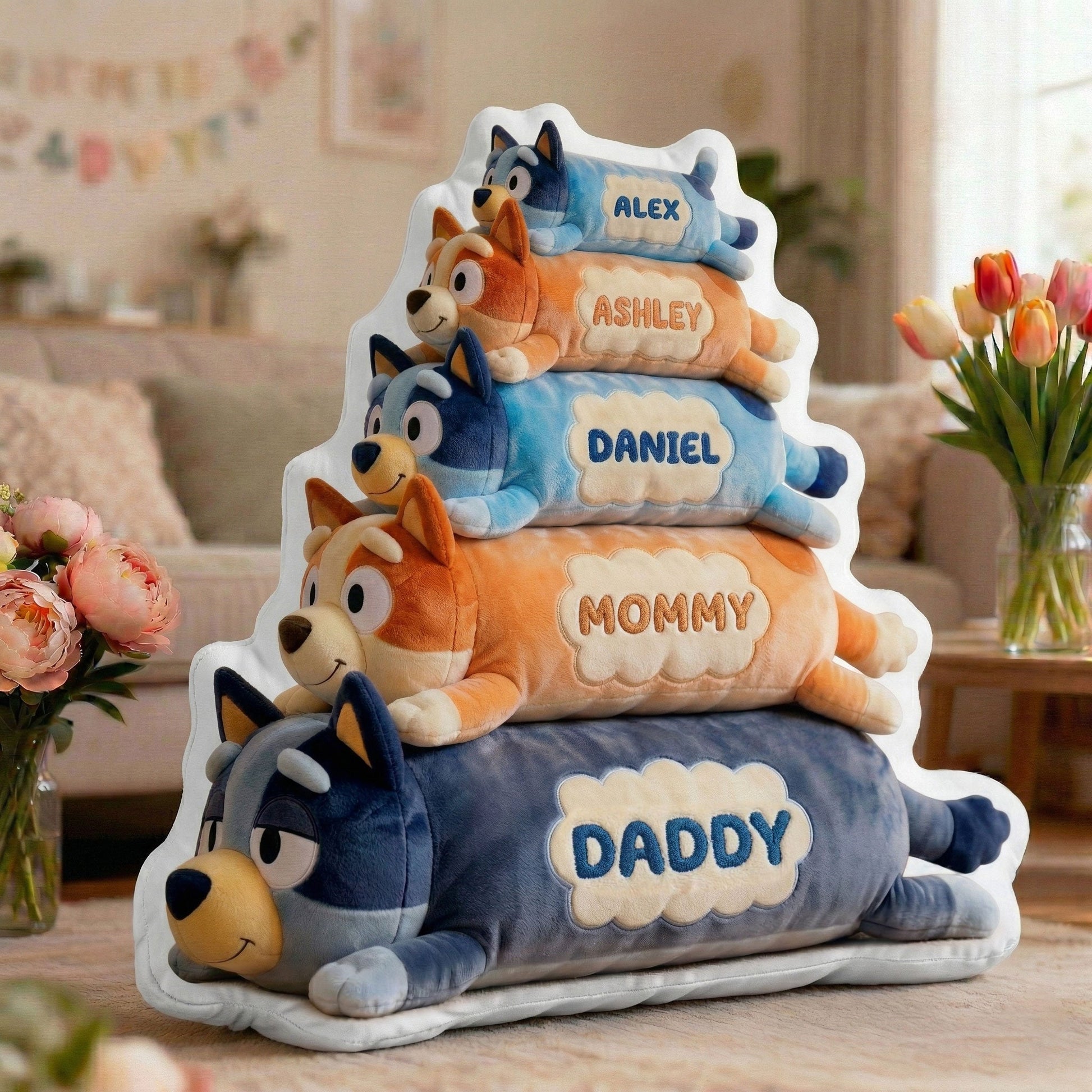 “The Perfect Family Stack” - Custom Shape Pillow - Personalized Gifts for Family Pillow PopCulturePrints