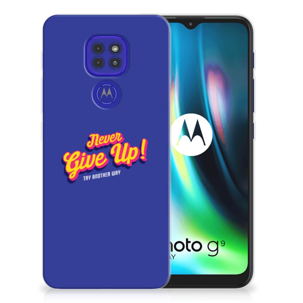 Motorola Moto G9 Play | E7 Plus Siliconen hoesje met naam Never Give Up B2C Telecom