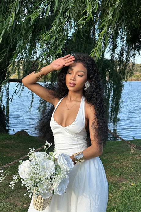 Vestido Midi Mara Corset Halter - Blanco