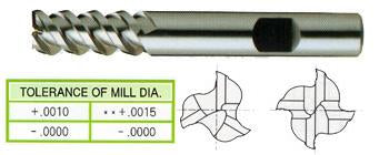 20301CC 5/16 x 3/8 x 3/4 x 2-1/2 3 FLUTE REGULAR LENGTH 60 DEG HELIX TICN COATED 8% COBALT End Mill