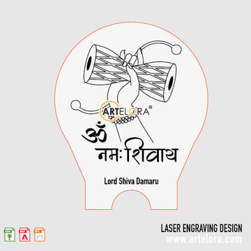 Lord Shiva Damaru Laser Engraving