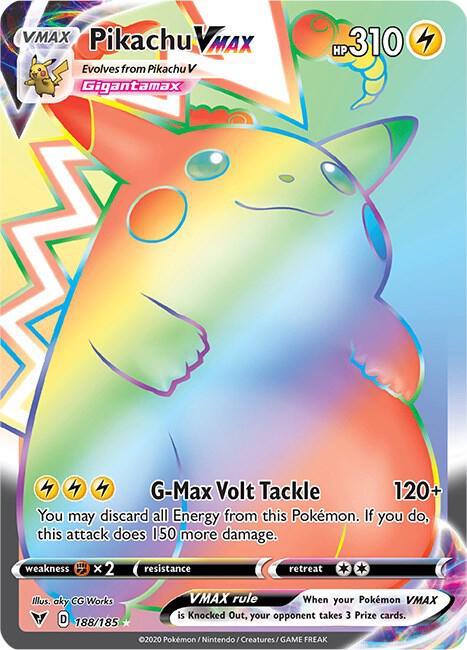 Pokemon SWSH04: Vivid Voltage Pikachu VMAX (Secret) Holofoil / Heavily Played