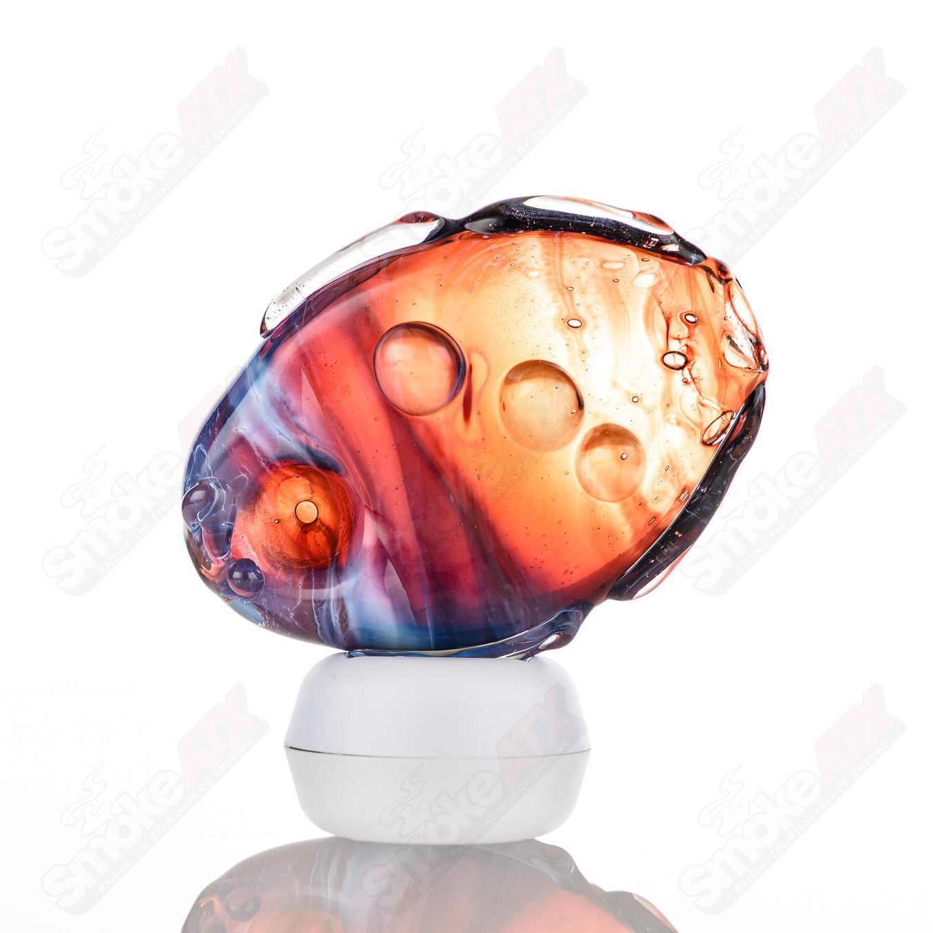 Glass Goddess Pipe by Nobody, clear glass pipe featuring intricate goddess design, ideal for smooth smoking experiences.