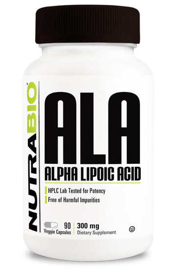 NutraBio Alpha Lipoic Acid – 300 mg ALA Antioxidant & Metabolism Support (90 Capsules)