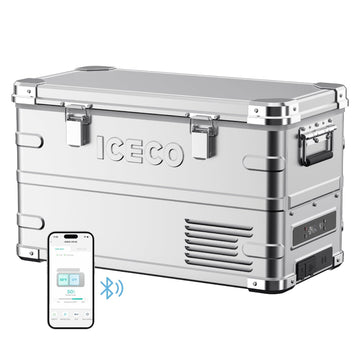 APL35 Dual Zone Aluminum Silver Fridge | ICECO | 35 LT