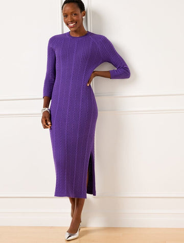 Cable Knit Midi Sweater Dress