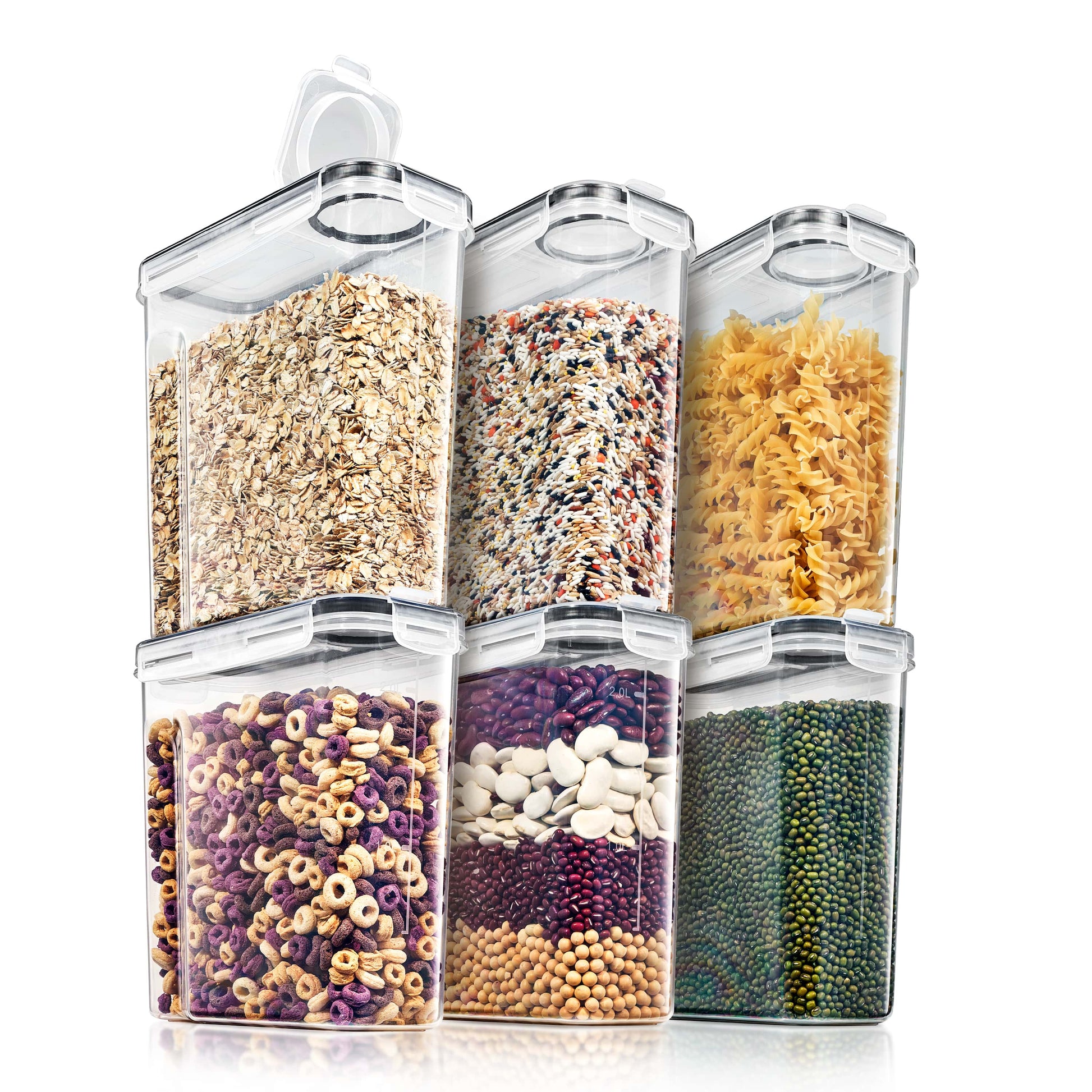 Stackable Airtight Food Storage Containers(6 Pack) - Sorbus Home