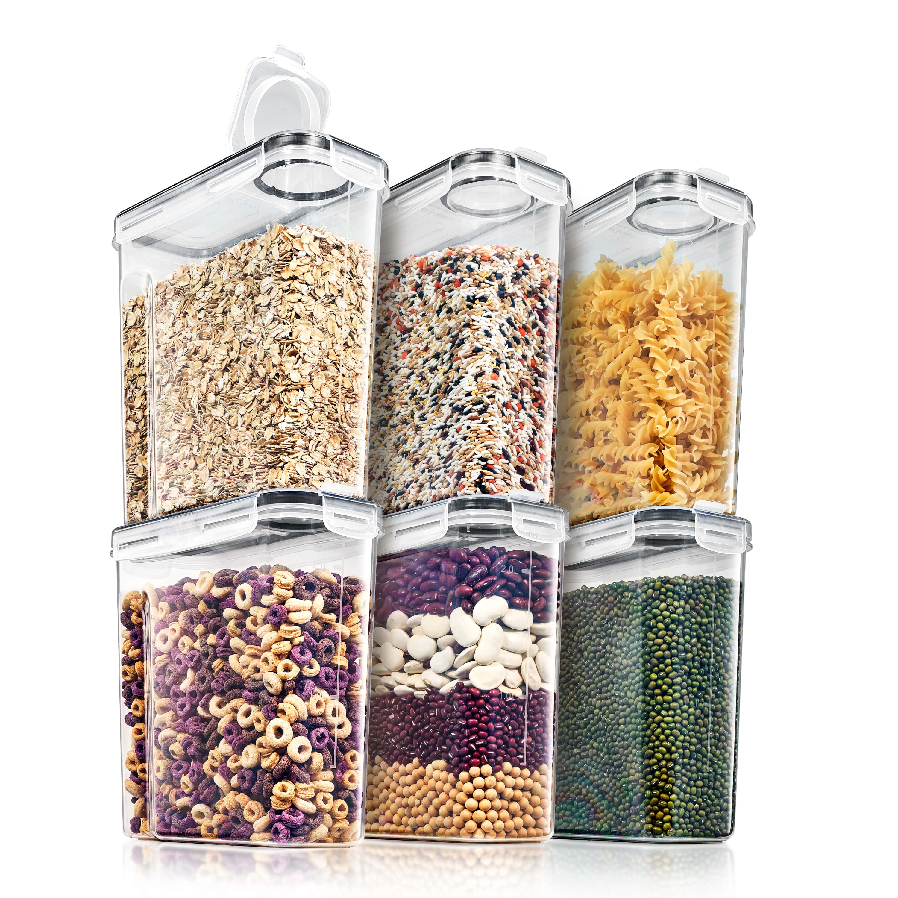 Stackable Airtight Food Storage Containers(6 Pack) - Sorbus Home