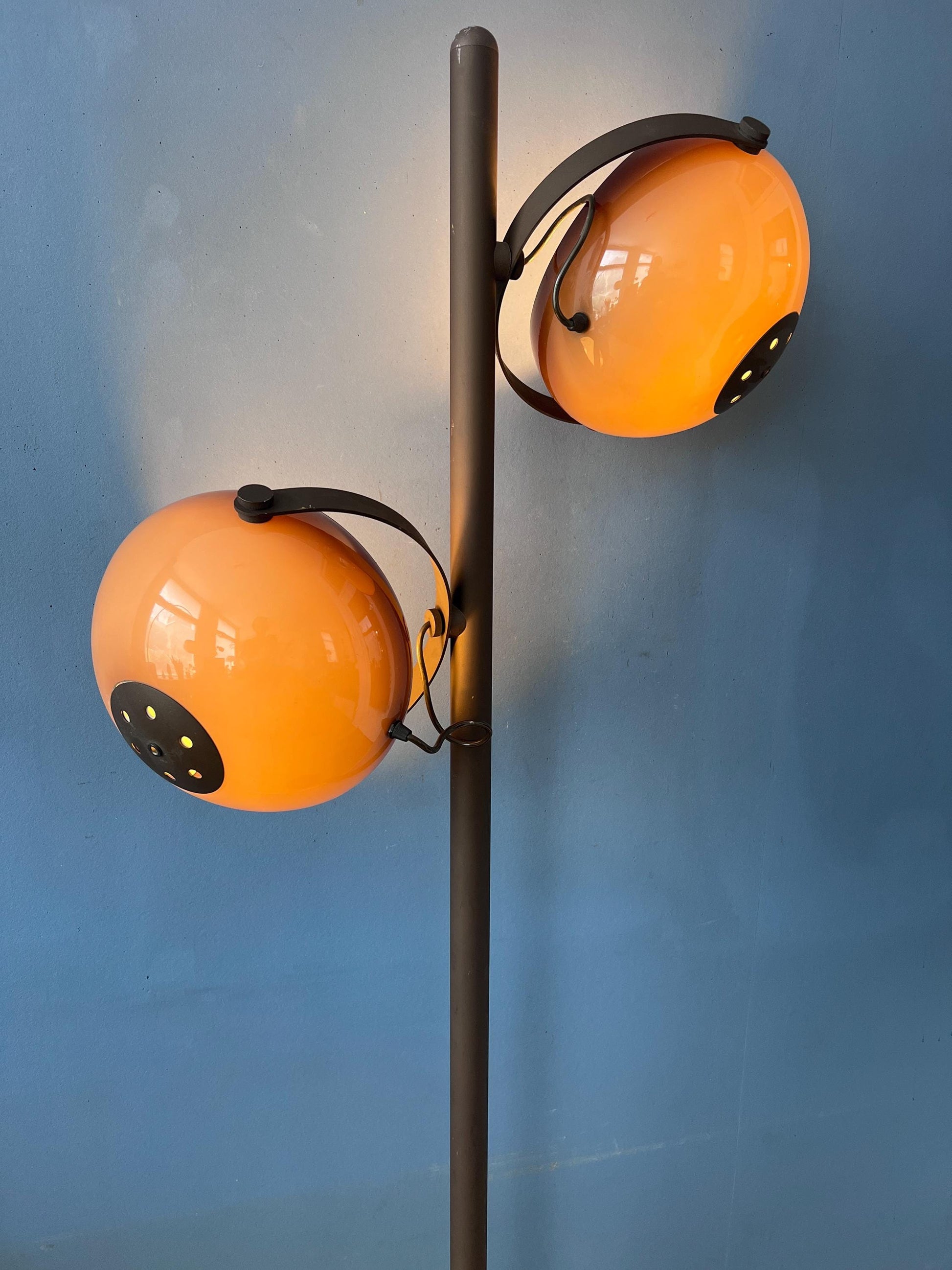 Herda Standing Lamp - Mushroom Floor Lamp - Brown Mid Century