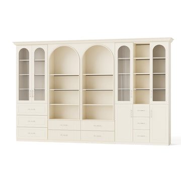 Grand Arched Modular Storage Display Wall Unit with Integrated Lighting