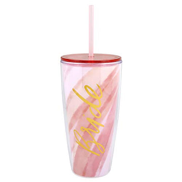 Creative Brands Slant Collections Acrylic Double-Wall Travel Tumbler, 22-Ounce, Bride