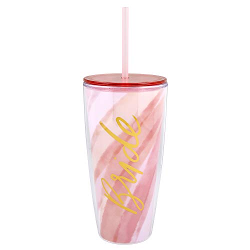 Creative Brands Slant Collections Acrylic Double-Wall Travel Tumbler, 22-Ounce, Bride