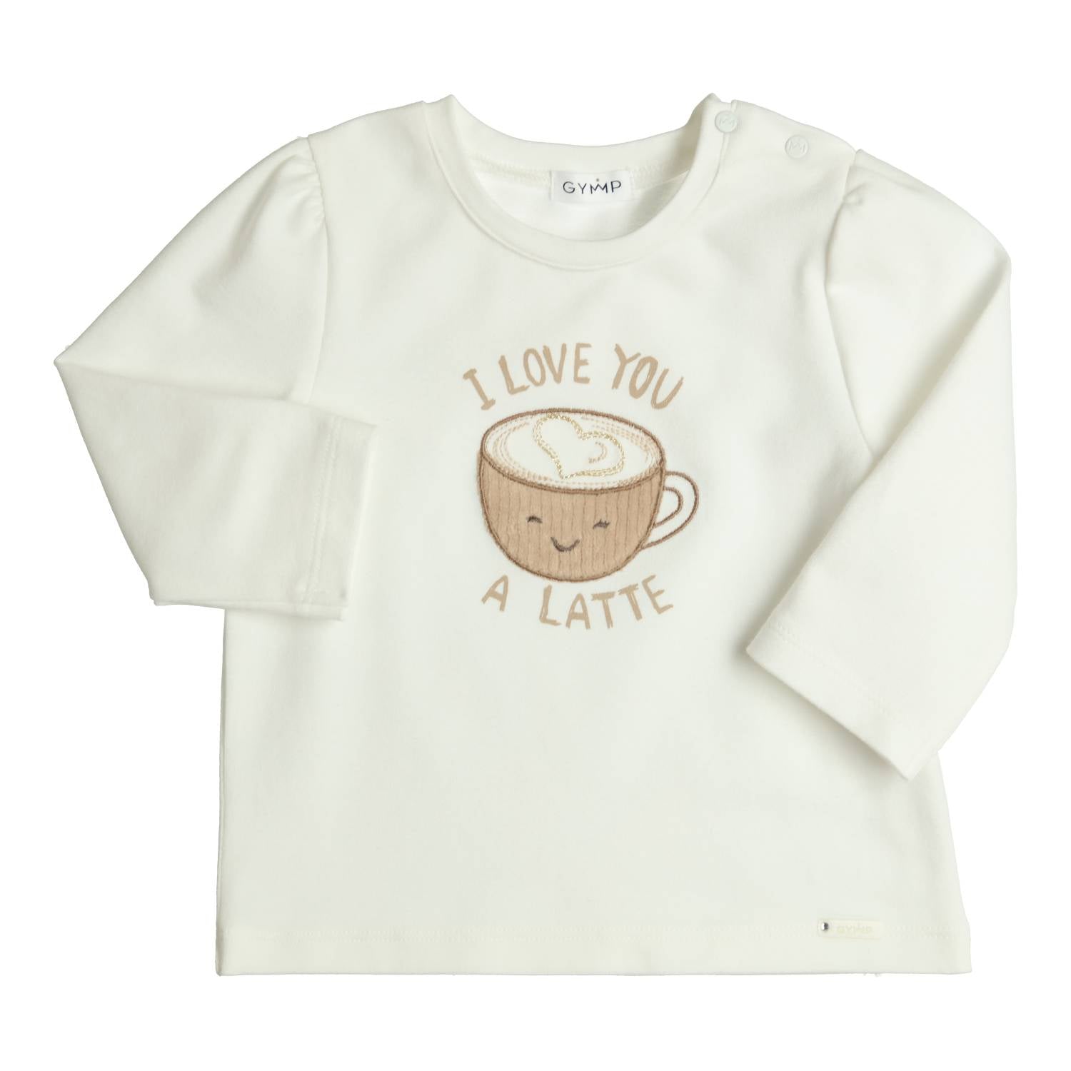 GYMP - longsleeve Aerodoux -  I Love You A Latte - offwhite