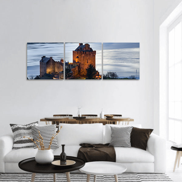 Eilean Donan Castle, near to Dornie at the Scottish Highlands panoramic canvas wall art