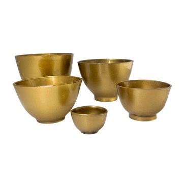 Kit de Bowls Flexibles para Spa y Facial (5 Piezas) | Dorado, Plata y Cobre