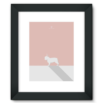 White French Bulldog Chroma Hound & Herringbone Framed Fine Art Print