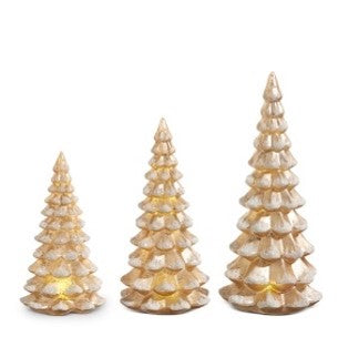 10.5" Lighted Antiqued Champagne Tree (MEDIUM ONLY)