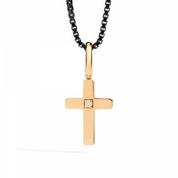 PENDENTE RECARLO UOMO IN ORO ROSA E DIAMANTI, 0.01ct - P16CR089/R-52