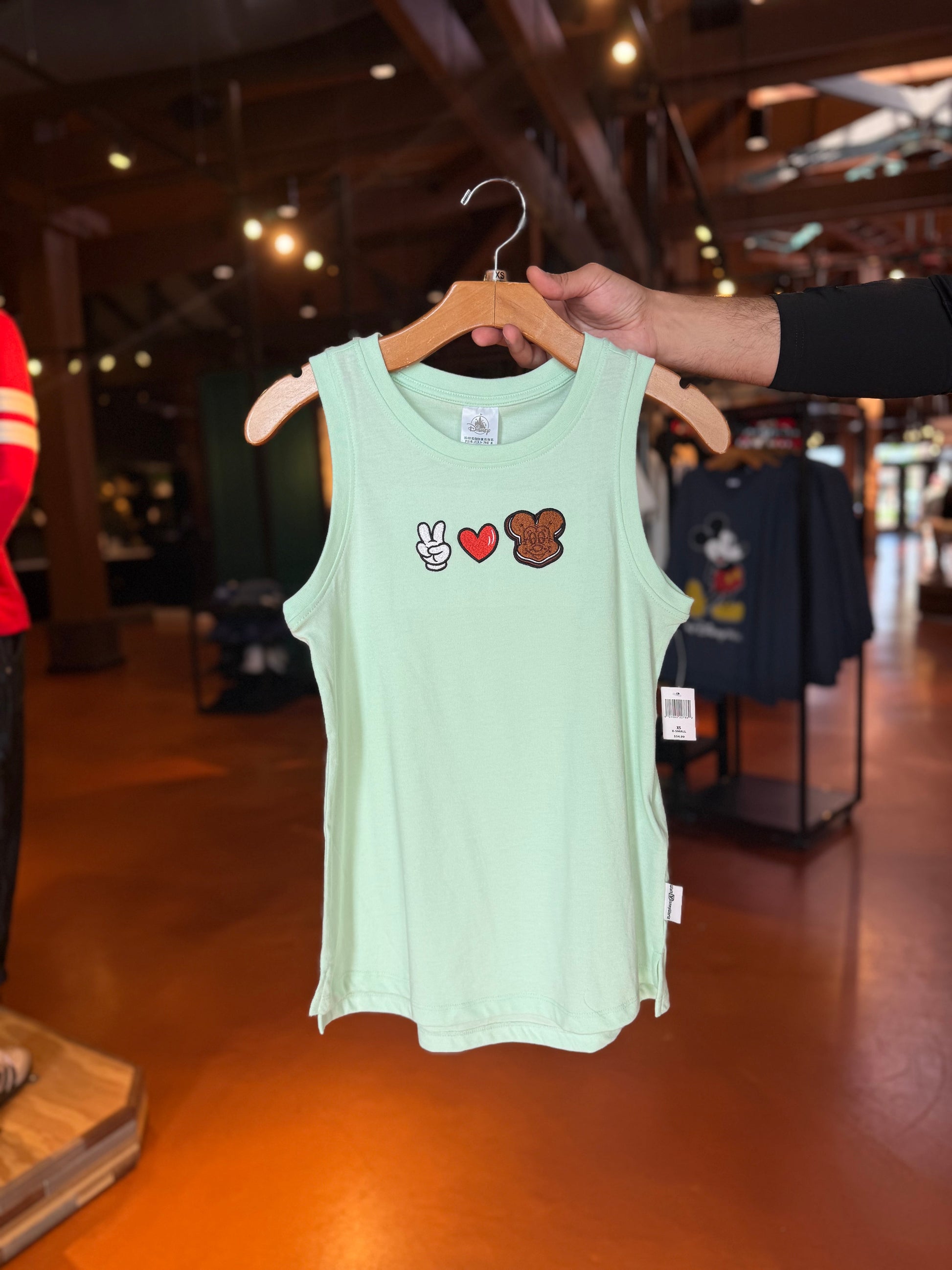 Peace, Love, Mickey Ice Cream Sandwich Green Tank Top