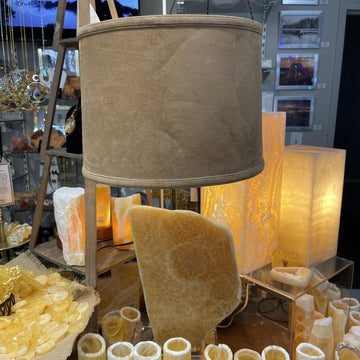 Honeycomb Calcite Lamp With Shade