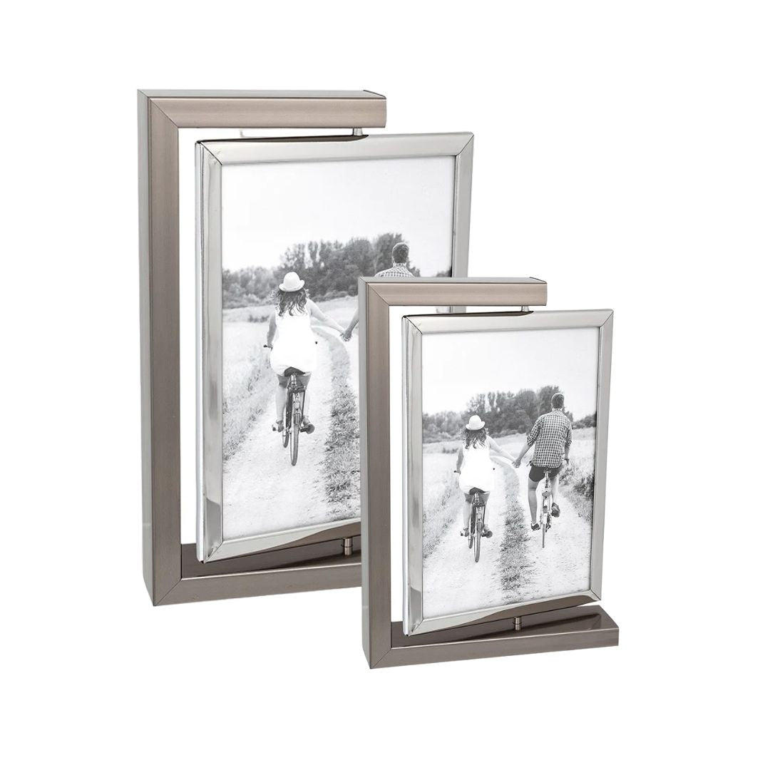 Shudehill Modern Dark Silver Spin Double Frame - Various Sizes