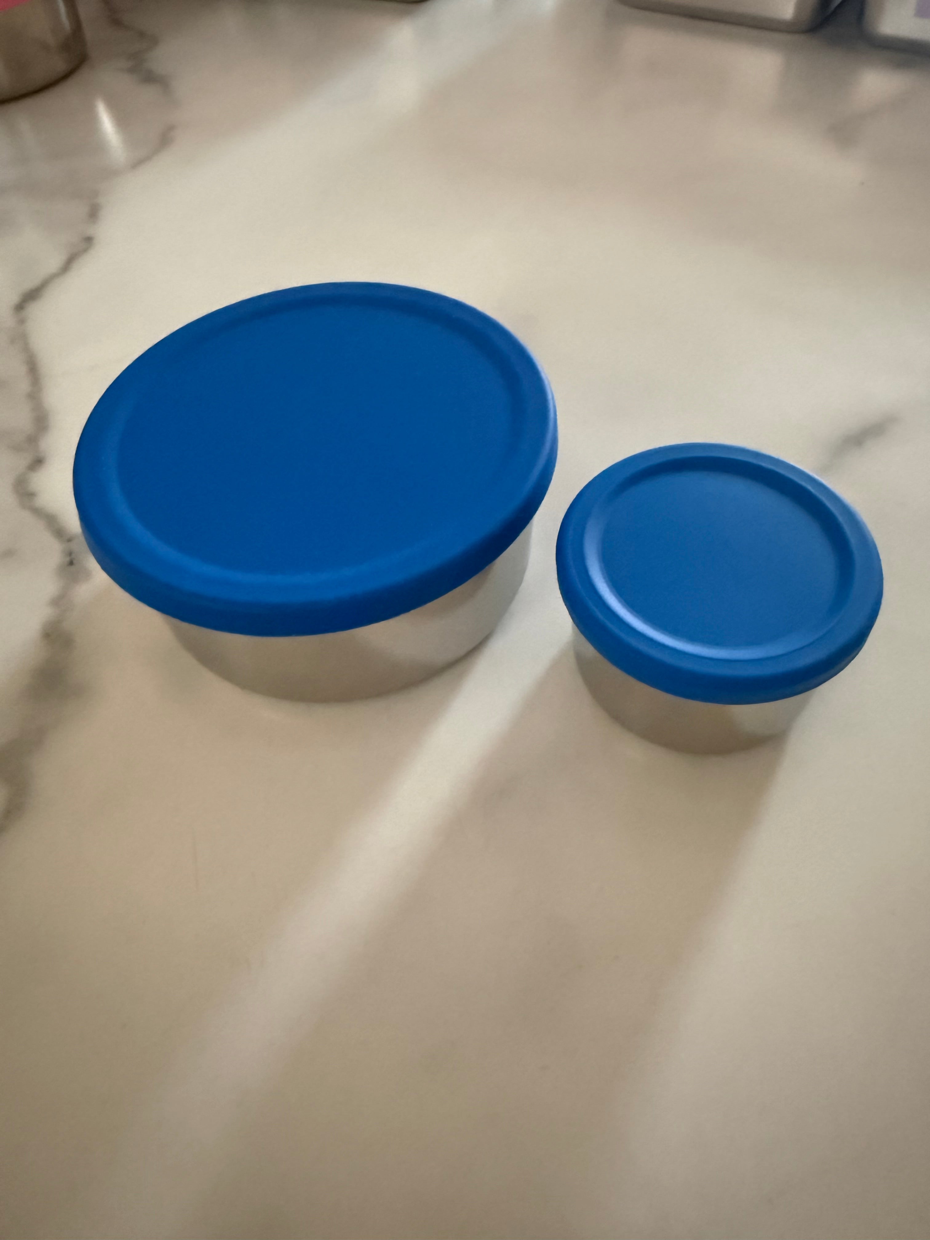 Little Googi Stainless Steel Snack & Dip Pot Set (Circle)  - Blue