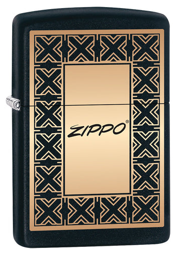 Vue de trois quarts du briquet tempête Zippo Art Deco Design